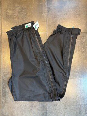 Women's Black Shell Nylon Pants with Side Zippers